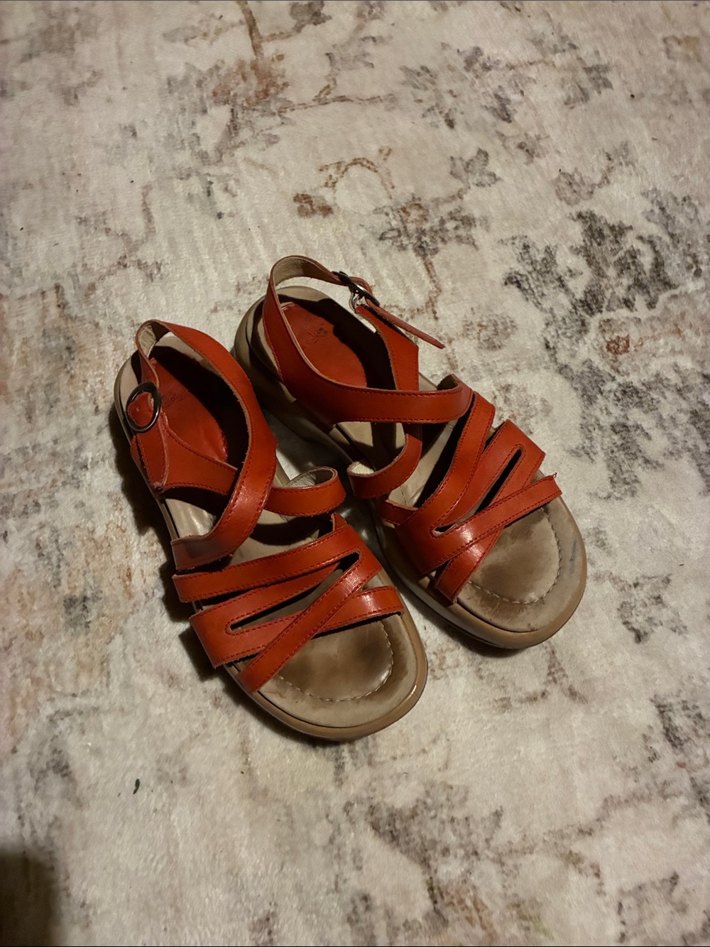 Dansko Orange Leather Strappy Sandals